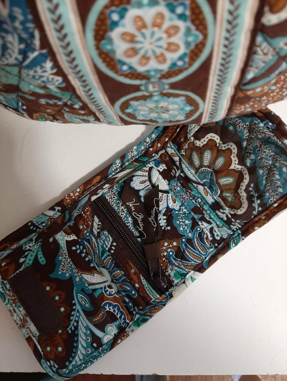 VERA BRADLEY Java Blue "Olivia" Sm Hobo Bag & Wallet 2 Pc Set - Picture 7 of 13